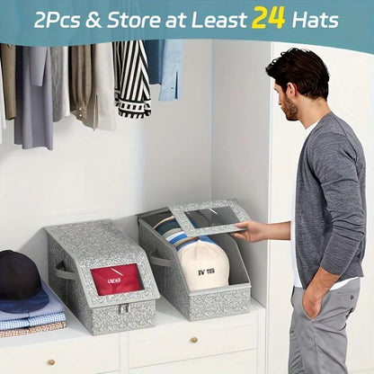 Stabelbare oppbevaringsbokser for baseballcaps