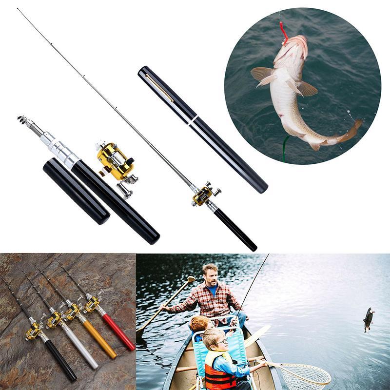 🎣 Lomme Fiskehjul | 48% Rabatt! Bærbar 97cm Isfiskehjul med Metallhjul – Passer i Lommen 🎁