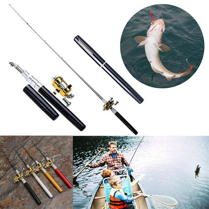 🎣 Lomme Fiskehjul | 48% Rabatt! Bærbar 97cm Isfiskehjul med Metallhjul – Passer i Lommen 🎁