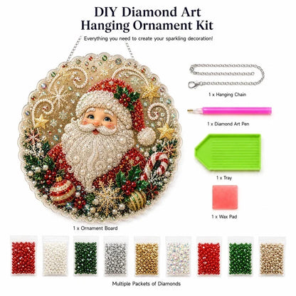 🎄Julepynt-sett med perler og diamanter til oppheng | Slitesterke, fargebestandige perler – DIY-håndlaget julepynt til oppheng 🎅💎
