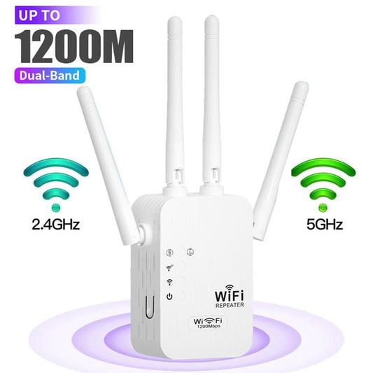 🔥2026 hot salg 🎁1200Mbps Dual Band (5GHz/2,4GHz) WiFi-forlenger dekker 10 000 sq. ft og 50 enheter