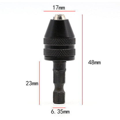 🔧 50 % RABATT NÅ! 3-kjevs chuck for elektriske skrutrekkere og driller – nøkkelfri, hurtigbytte og kompatibel med runde og sekskantede skaft – perfekt for hobby, renovering og presisjonsarbeid 🛠️✨