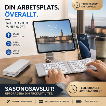 Mini-sammenleggbart tastatur for telefon/nettbrett/laptop