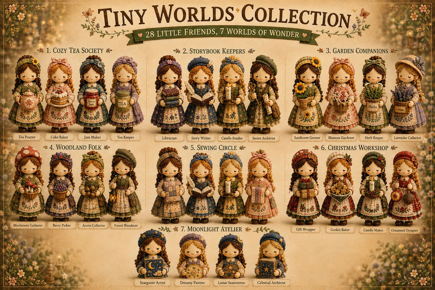 💕Heit salg 48 % RABATT❤️‍🔥Tiny Worlds-kolleksjonen – Lappeteknikk DIY-settserie