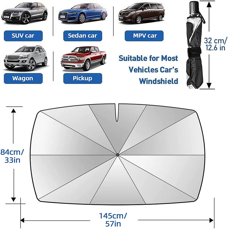 🚗 Sammenleggbart biltrekk ✨☀️ Blokkerer UV og varme ❄️🛡️ Beskytter dashbord og interiør