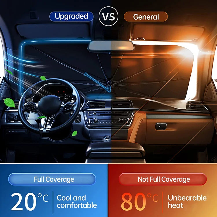 🚗 Sammenleggbart biltrekk ✨☀️ Blokkerer UV og varme ❄️🛡️ Beskytter dashbord og interiør