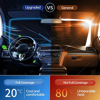 🚗 Sammenleggbart biltrekk ✨☀️ Blokkerer UV og varme ❄️🛡️ Beskytter dashbord og interiør