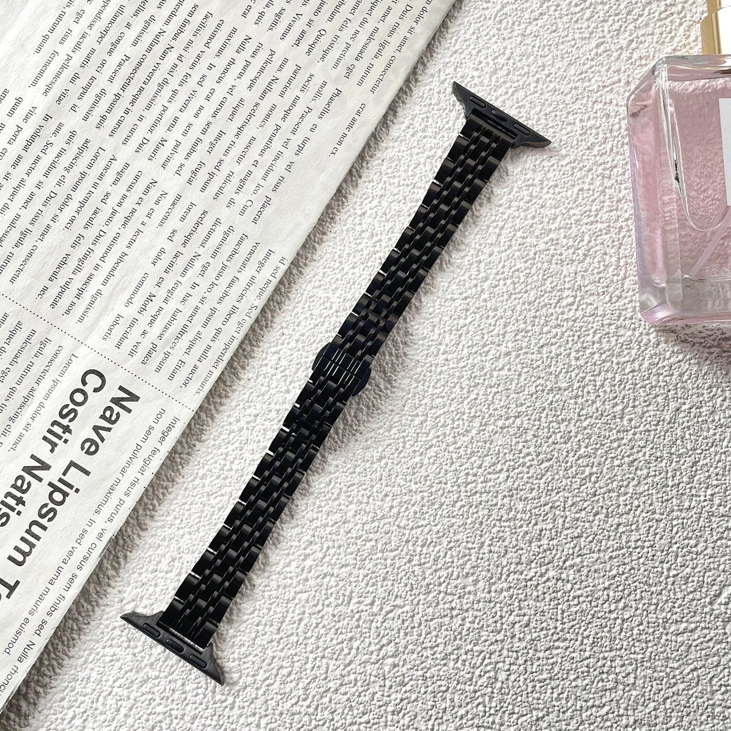 ❄️Sommerfrisk 48% rabatt!✨Lenke i rustfritt stål til Apple Watch – Elegant metallrem med sikker trykklås