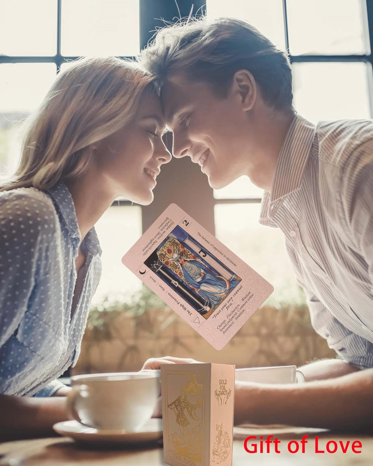 🔥 SISTE DAG 50 % RABATT - ✝️ Rosa holografisk tarotkortstokk: Lås opp intuisjonen med letthet og skjønnhet