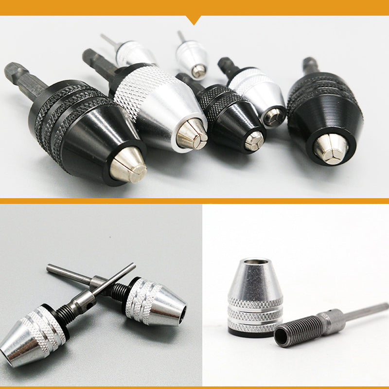 🔧 50 % RABATT NÅ! 3-kjevs chuck for elektriske skrutrekkere og driller – nøkkelfri, hurtigbytte og kompatibel med runde og sekskantede skaft – perfekt for hobby, renovering og presisjonsarbeid 🛠️✨