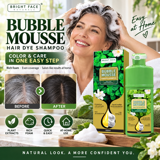 ⚡SALG PÅ 50 % RABATT⏳Plantebasert Bubble Mousse hårfargesjampo | Enkel dekning av grått hår hjemme, skånsom og langvarig💇‍♀️