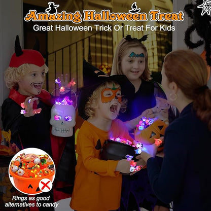 🎁LED-lysende Halloween-ring😍 – Sett med 50 stk.