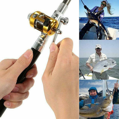 🎣 Lomme Fiskehjul | 48% Rabatt! Bærbar 97cm Isfiskehjul med Metallhjul – Passer i Lommen 🎁