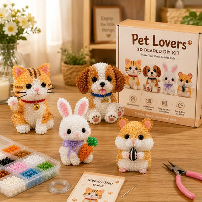 🎨 Kreativ håndverksmoro – 3D-perledyr, perfekt for barn og nybegynnere 🐾