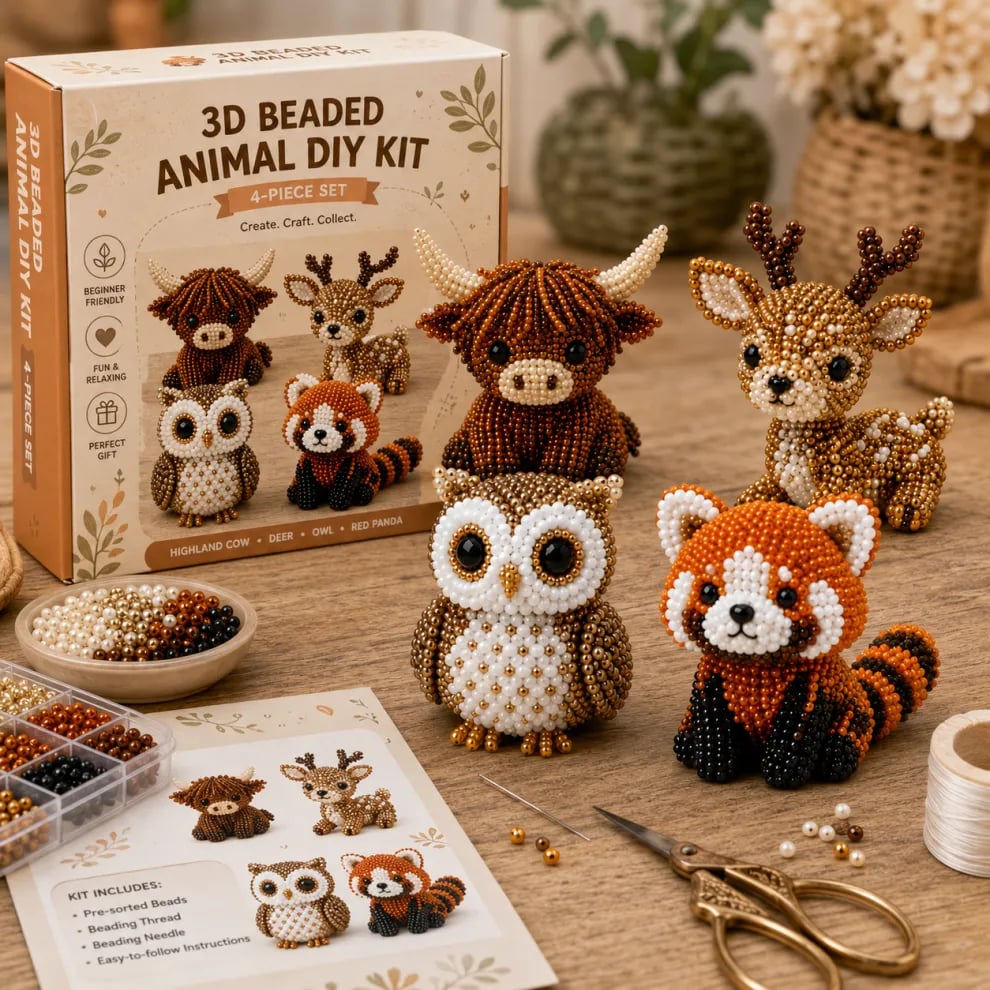 🎨 Kreativ håndverksmoro – 3D-perledyr, perfekt for barn og nybegynnere 🐾