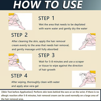 🔥Smertefri hårfjerningskrem for hele kroppen for menn og kvinner – Hudvennlig for alle områder🌿