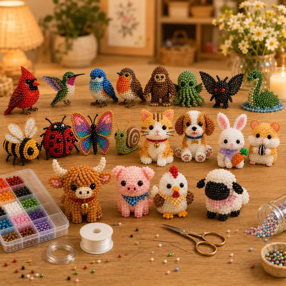 🎨 Kreativ håndverksmoro – 3D-perledyr, perfekt for barn og nybegynnere 🐾