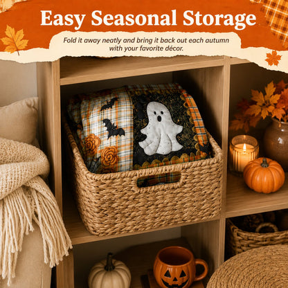 ⏳SISTE DAGS SALG 50%🎃Halloween Patchwork Flanellteppe