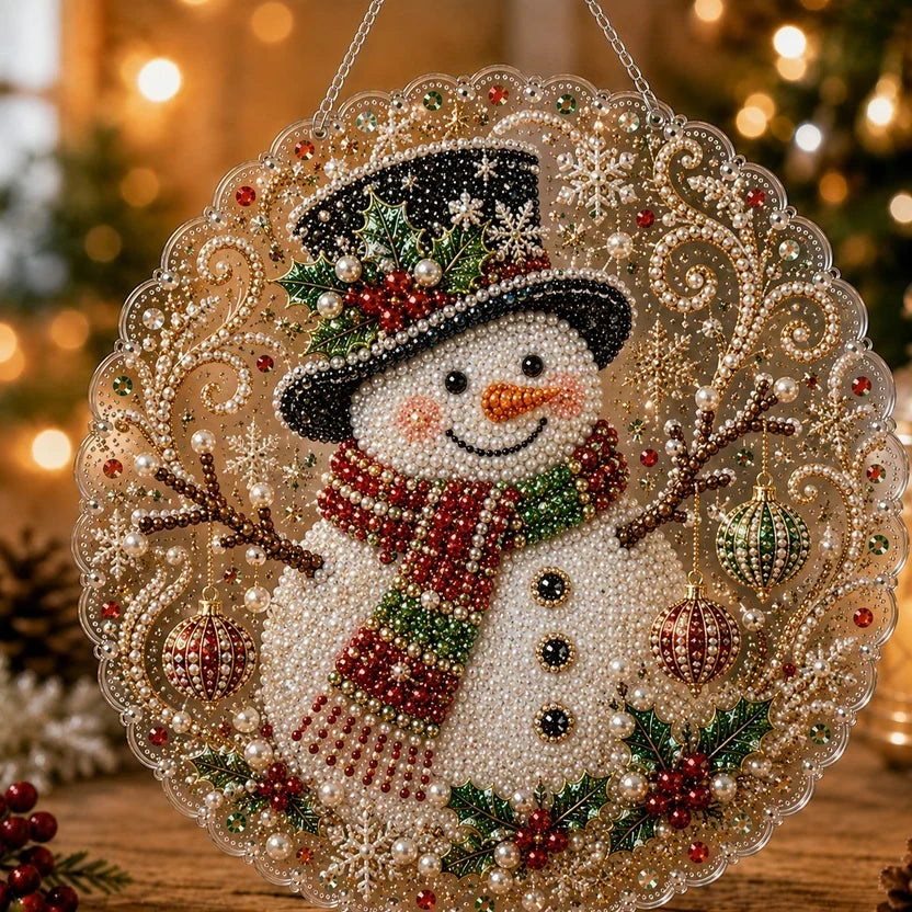 🎄Julepynt-sett med perler og diamanter til oppheng | Slitesterke, fargebestandige perler – DIY-håndlaget julepynt til oppheng 🎅💎