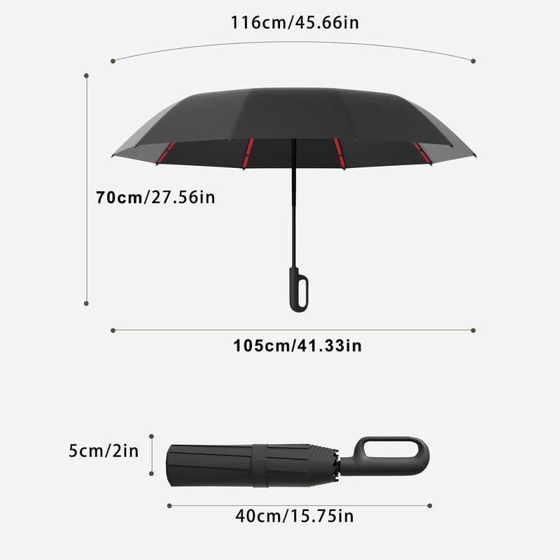 🔥Automatisk sammenleggbar paraply – vindtett, vanntett og kompakt ☔ med løkkekrok for daglig bruk 🌬️💧