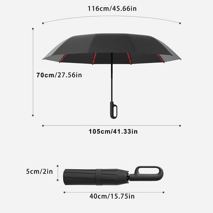 🔥Automatisk sammenleggbar paraply – vindtett, vanntett og kompakt ☔ med løkkekrok for daglig bruk 🌬️💧