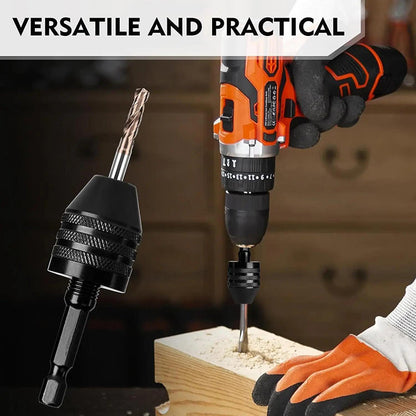 🔧 50 % RABATT NÅ! 3-kjevs chuck for elektriske skrutrekkere og driller – nøkkelfri, hurtigbytte og kompatibel med runde og sekskantede skaft – perfekt for hobby, renovering og presisjonsarbeid 🛠️✨