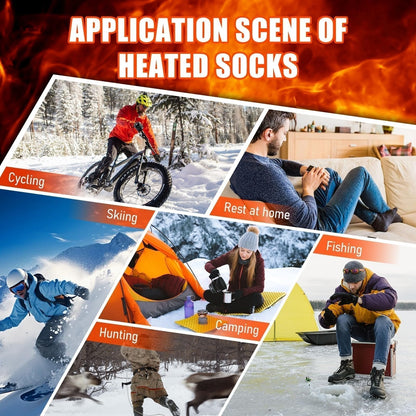 🥳2026 VARMT SALG🥳💞50 000+ SOLGT! 🔥🧦 50 % RABATT! Oppladbare varmesokker – karbonfiber med rask oppvarming, 6000 mAh batteri i opptil 9 timer. Perfekt for ski, fotturer og vintervarme! 🛡️✅