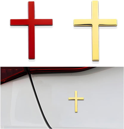 🚗✝️Klistremerker i metall med Jesus Kristus-kors | Selvklebende 3D-kors til bilskrapedeksel