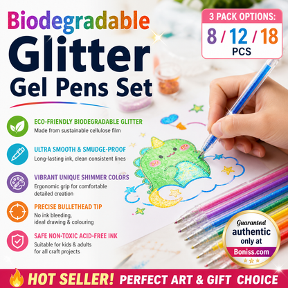 💥 Siste dag! Spesialsalg 🎁Glitter Gelpennsett – Smidig skriving 🎨