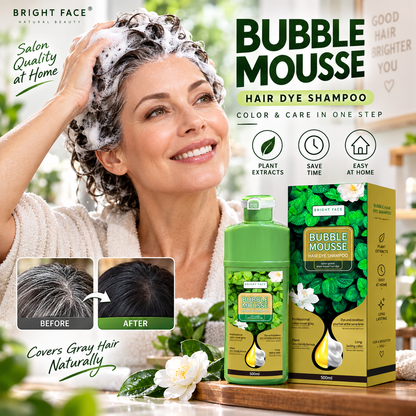 ⚡SALG PÅ 50 % RABATT⏳Plantebasert Bubble Mousse hårfargesjampo | Enkel dekning av grått hår hjemme, skånsom og langvarig💇‍♀️