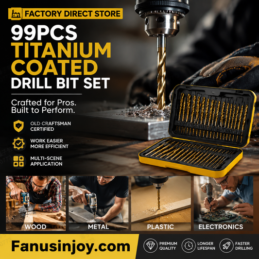 🔥Begrenset tid 48 % RABATT! 🔧 Høyeffektivt verktøy foretrukket av erfarne håndverkere! Factory Outlet-99pcs titanbelagt borsett
