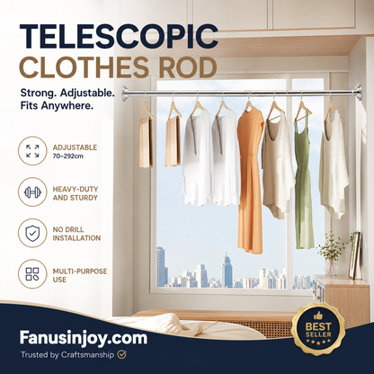 🔥48% off limited time！🥼👚 Create storage space anywhere anytime！Adjustable No-Drill Tension Rod