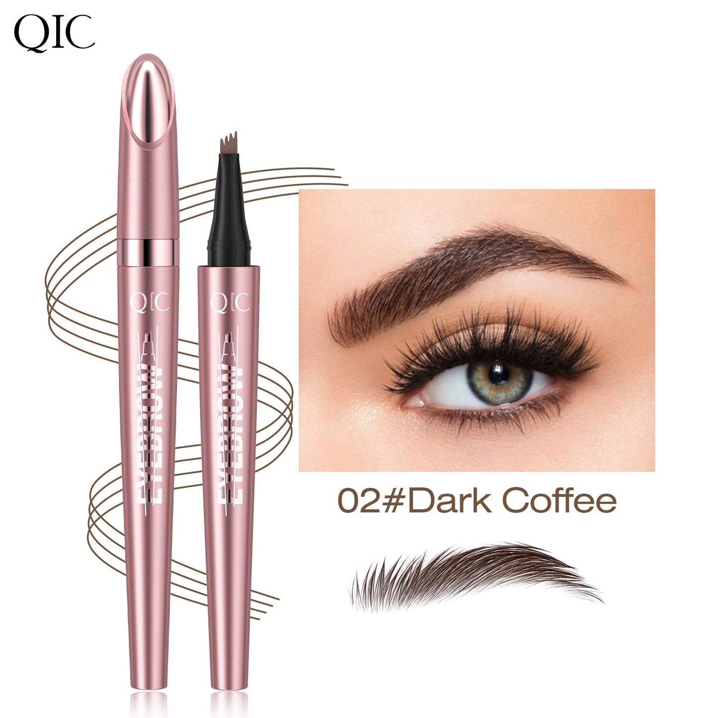 🔥Kjøp 1 få 1 gratis🔥3D vanntett Microblading Eyebrow Pen 4 Fork Tip Tattoo Pencil