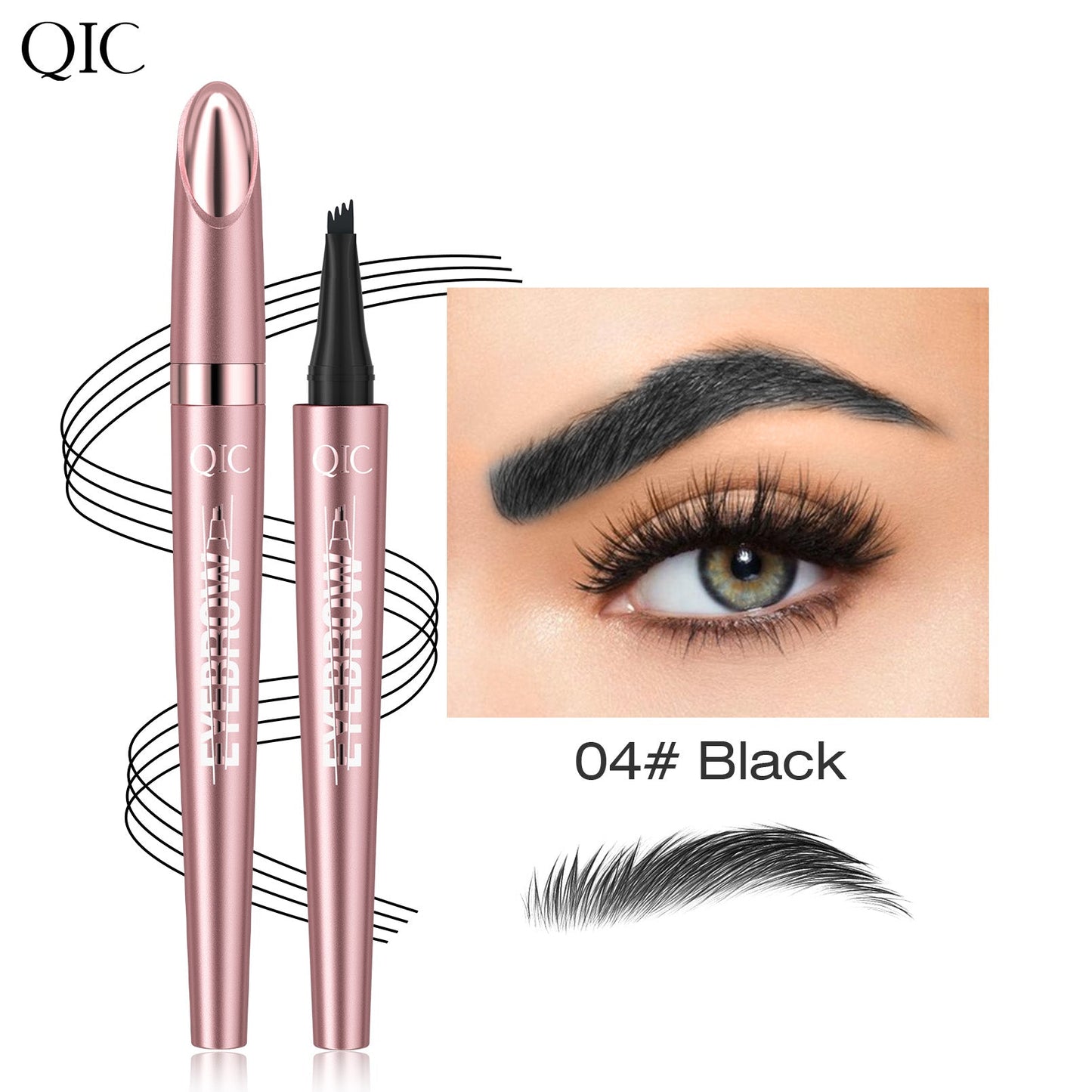 🔥Kjøp 1 få 1 gratis🔥3D vanntett Microblading Eyebrow Pen 4 Fork Tip Tattoo Pencil