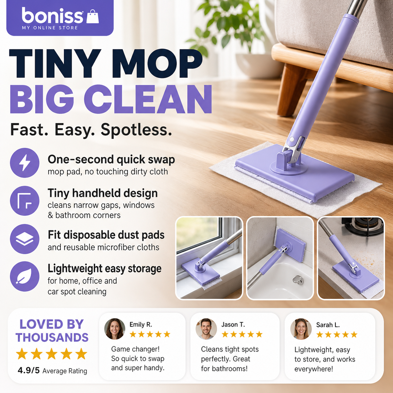 🔥HOT SALE 50% OFF💥Convenient Cloth Changing Mini Mop