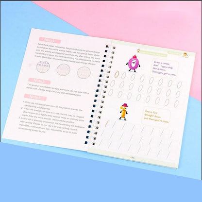 🏆Siste dag – spesialpris!🔥4-i-1 Fun – gjenbrukbare lærebøker📚✨Håndskrift • Tall • Tegning • Finmotorikk • Med penn med forsvinende blekk | Fra 2 år • Miljøvennlig og skjermfritt 🌱
