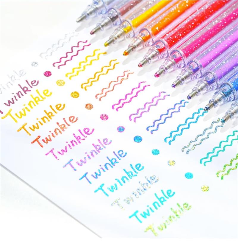 💥 Siste dag! Spesialsalg 🎁Glitter Gelpennsett – Smidig skriving 🎨