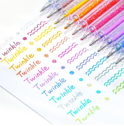 💥 Siste dag! Spesialsalg 🎁Glitter Gelpennsett – Smidig skriving 🎨