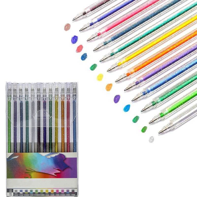 💥 Siste dag! Spesialsalg 🎁Glitter Gelpennsett – Smidig skriving 🎨