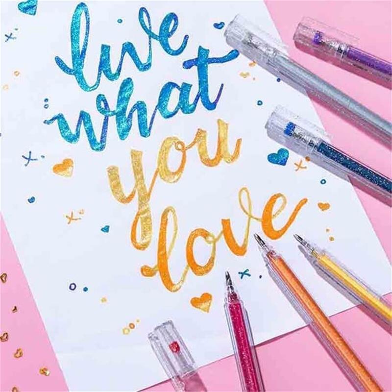 💥 Siste dag! Spesialsalg 🎁Glitter Gelpennsett – Smidig skriving 🎨