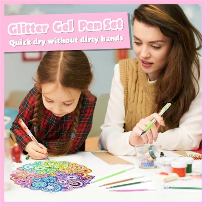 💥 Siste dag! Spesialsalg 🎁Glitter Gelpennsett – Smidig skriving 🎨