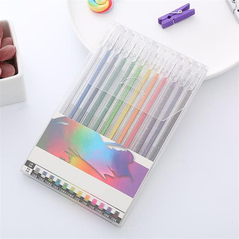 💥 Siste dag! Spesialsalg 🎁Glitter Gelpennsett – Smidig skriving 🎨