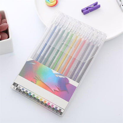 💥 Siste dag! Spesialsalg 🎁Glitter Gelpennsett – Smidig skriving 🎨