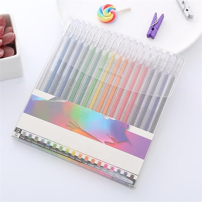💥 Siste dag! Spesialsalg 🎁Glitter Gelpennsett – Smidig skriving 🎨