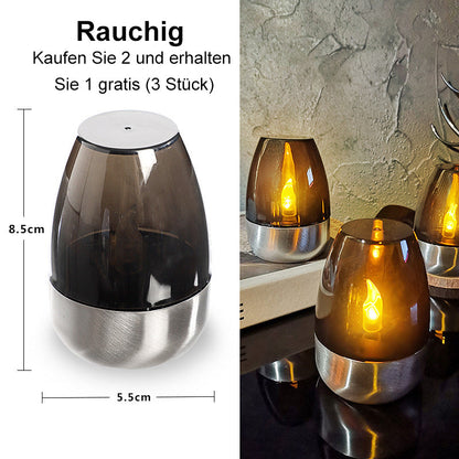 6-pakning solcelledrevne telys utendørs flammeløs flimmer IP65 vanntett bordlampe LED-stearinlys med skumrings-til-daggry-sensor for lykt hage camping fest hjemmedekorasjoner varm farge