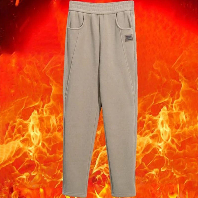 💥Salg 48% rabatt💥Damebukser med høy midje og fôr i imitert fleece