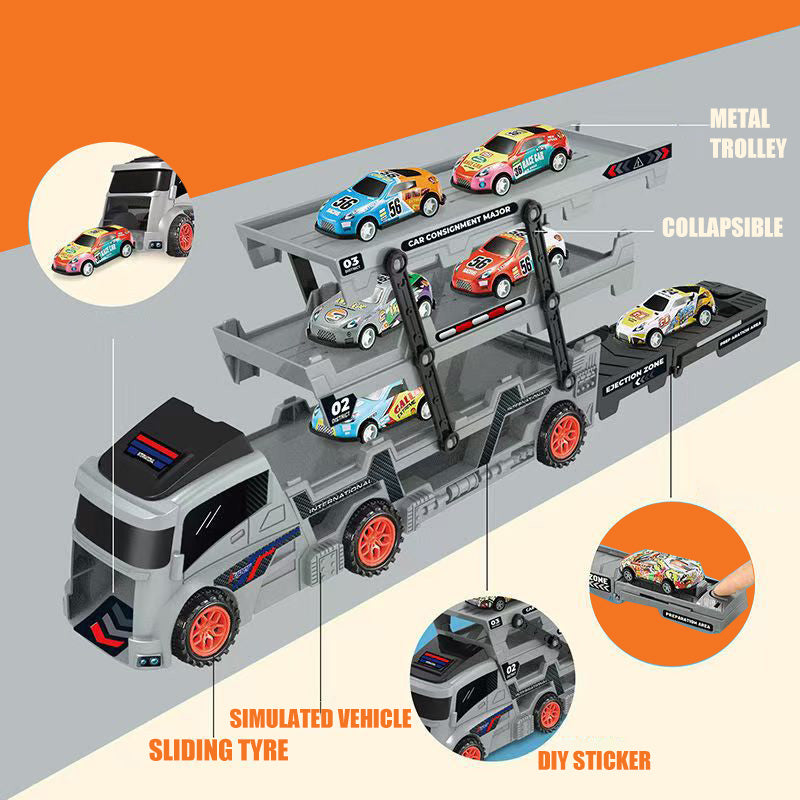 🚚 Lekebiltransport med bilbane og utskyter