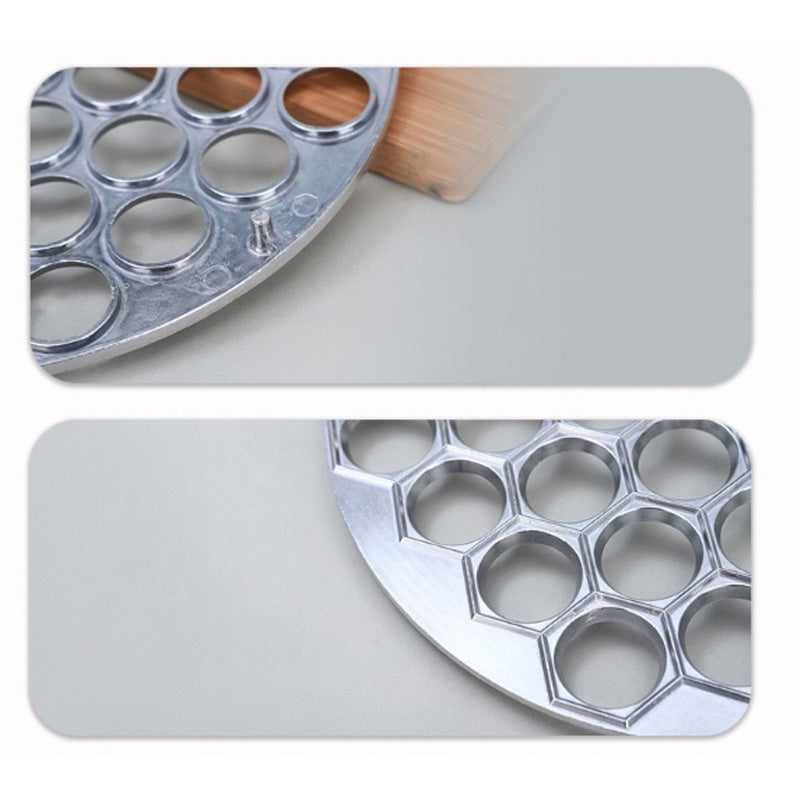 Slitesterk aluminiumsform for dumplings med 37 hull