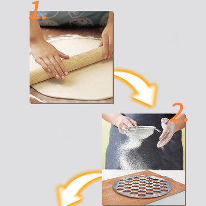 Slitesterk aluminiumsform for dumplings med 37 hull