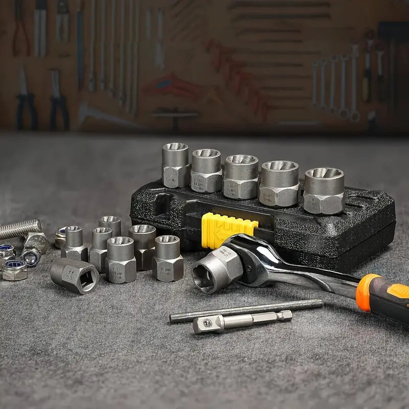 ⚡Hot Salg 48% RABATT 🔩Sett med uttrekkere for skadede skruer og bolter🚗